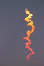 Rocket starts from cape canaveral to space. satelite. beautiful color gradientFantastic color gradient from rocket smoke after lau