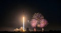 Rocket Launch & Fireworks Royalty Free Stock Photo
