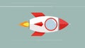 Rocket launch flat design vector sign