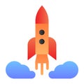 Rocket launch flat icon. Spacecraft color icons in trendy flat style. Spaceship gradient style design, designed for web