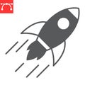 Rocket launch glyph icon