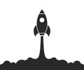 Rocket launch icon. beginning and business startup symbol Royalty Free Stock Photo