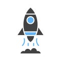 Rocket Launch Icon Image. Royalty Free Stock Photo