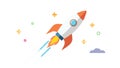 Rocket Launch Icon, Innovation, Space Travel, and Ambition, vector design Generative AI Royalty Free Stock Photo