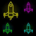 rocket, launch icon neon color set icon. Simple thin line, outline vector of business icons for ui and ux, website or mobile Royalty Free Stock Photo