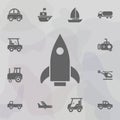 Rocket Launch icon. Simple set of transport icons. One of the collection for websites, web design, mobile app Royalty Free Stock Photo