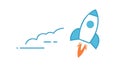 Rocket Launch Icon with Smoke Trail - Space Exploration, vector design Generative AI Royalty Free Stock Photo