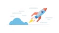 Rocket Launch Icon for Startup and Innovation Projects, vector design Generative AI Royalty Free Stock Photo