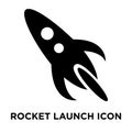 Rocket launch icon vector isolated on white background, logo con