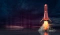 Rocket launch, illustration concept of business Royalty Free Stock Photo