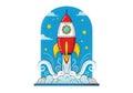 Rocket launch illustration depicting startup, innovation, and progress Royalty Free Stock Photo