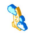 rocket launch isometric icon vector illustration