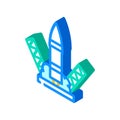 rocket launch isometric icon vector illustration