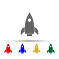 Rocket Launch multi color style icon. Simple glyph, flat vector of transport icons for ui and ux, website or mobile application Royalty Free Stock Photo