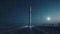 Rocket launch night sky road startup concept. Royalty Free Stock Photo