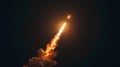 Rocket launch during nighttime Royalty Free Stock Photo