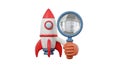 Rocket Launch Search Startup, Innovation, and Discovery Concept Royalty Free Stock Photo
