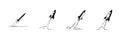 Rocket Launch Sequence Doodle Sketch Set. Space Exploration And Innovation In Hand Drawn Style Collection. Progression Royalty Free Stock Photo