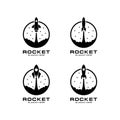 Rocket launch set logo vector template Royalty Free Stock Photo