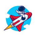 Rocket launch and astronaut .vector, business product illustration concept in the market.