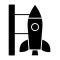 Rocket launch solid icon. Missile vector illustration isolated on white. Spaceship glyph style design, designed for web