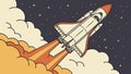 Rocket launch into space, dynamic celestial journey illustration, vector design Generative AI Royalty Free Stock Photo
