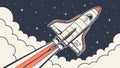 Rocket Launch into Space Vector for Innovation Progress, vector design Generative AI Royalty Free Stock Photo
