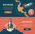Rocket launch startup flyer - vintage style