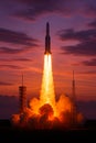 Rocket Launch At Sunset 041125 Royalty Free Stock Photo