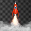 Rocket launch take off. Digital rocket isolated on transparent background. Vector illustration Royalty Free Stock Photo