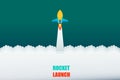 Rocket launch template background vector illustration eps10