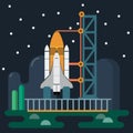 Rocket before Launch Vector illustration