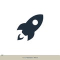 Rocket Launched Icon Vector Logo Template Illustration Design. Vector EPS 10