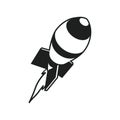 Rocket Launched Icon Vector Logo Template Illustration Design on white isolated background