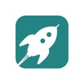 Rocket Launched Icon Vector Logo Template Illustration Design on white isolated background