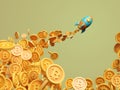 Rocket Launched Ship Bitcoin Trail Crypto Currency