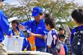 Rocket launching by children during JAXA open-hous Royalty Free Stock Photo