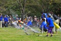 Rocket launching by children during JAXA open-hous Royalty Free Stock Photo