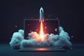 Launch From Laptop Royalty Free Stock Photo