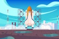 Rocket Launching Site Composition Royalty Free Stock Photo