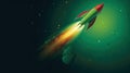 Rocket Launching into Space Illustration Royalty Free Stock Photo