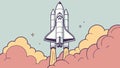Rocket Launching into Space Vector Illustration, vector design Generative AI Royalty Free Stock Photo