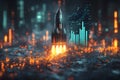 A rocket launching upward from its base, a concept of unstoppable growth and achievement