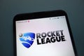 Rocket League logo on smartphone