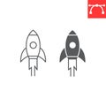 Rocket line and glyph icon Royalty Free Stock Photo