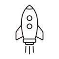 Rocket line icon. Flying rocket line icon. Royalty Free Stock Photo