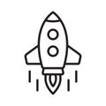 Rocket line icon. Flying up rocket icon. Royalty Free Stock Photo