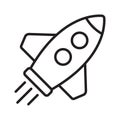 Rocket line icon. Flying rocket icon. Royalty Free Stock Photo