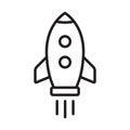 Rocket line icon. Flying rocket line icon. Royalty Free Stock Photo