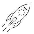 Rocket line icon, space ship symbol